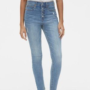 GAP denim true skinny high rise jeans Light Indigo W/ button fly Size 26